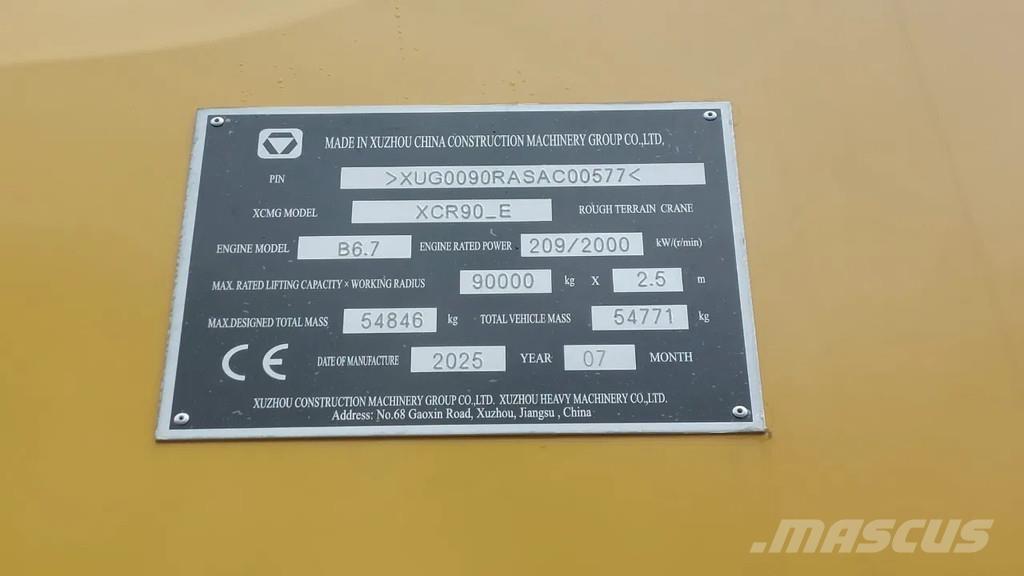 XCMG XCR90_E رافعات الطرق الوعرة