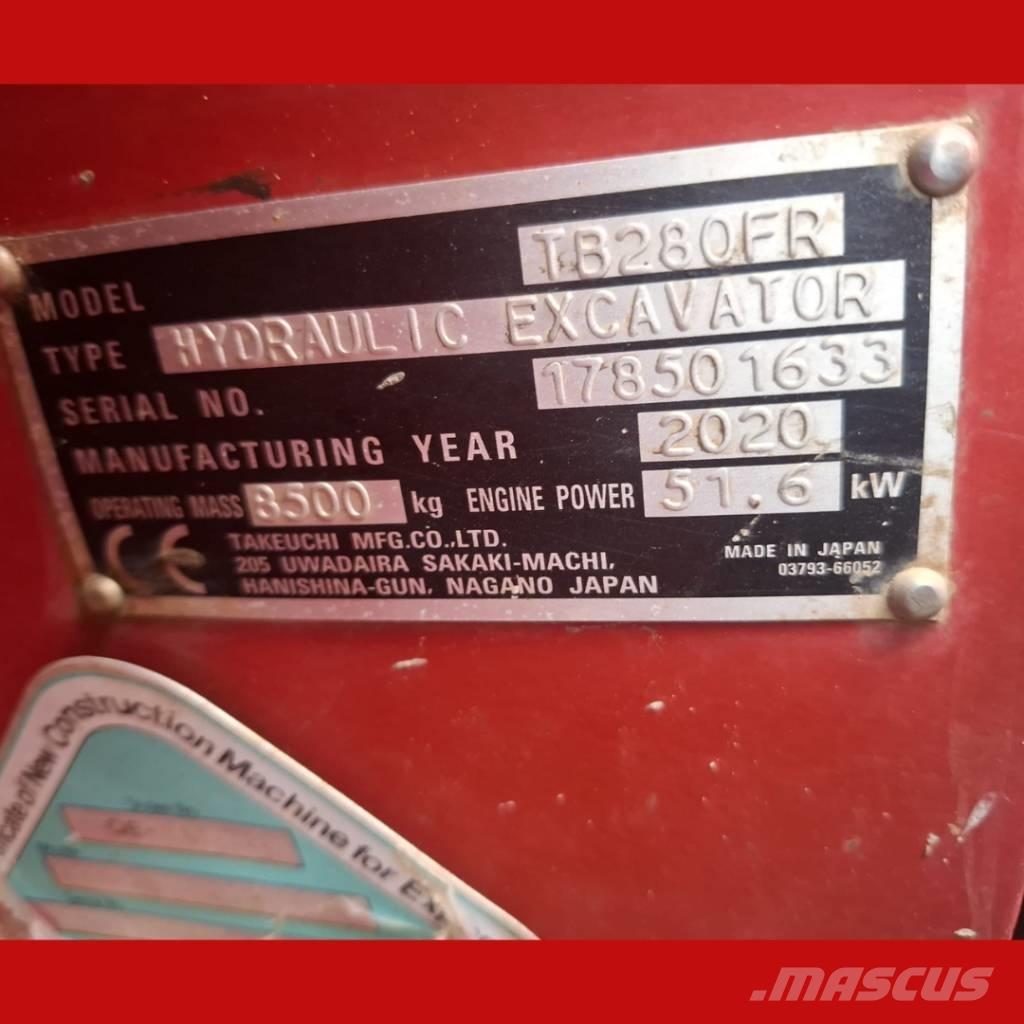 Takeuchi TB 280 FR حفارات وسط 7 طن - 12 طن
