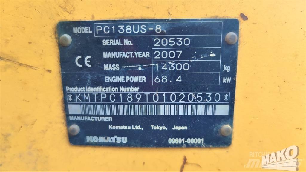 Komatsu PC 138 US-8 حفارات زحافة