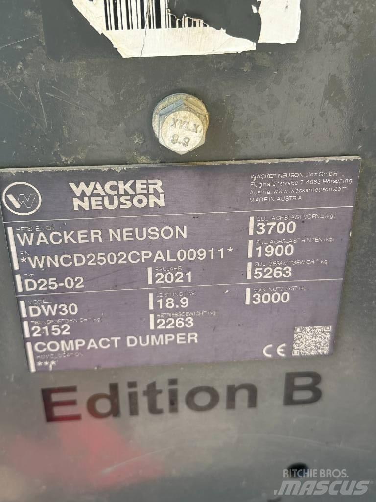 Wacker Neuson DW 30 عربات نقل قلابة للمواقع