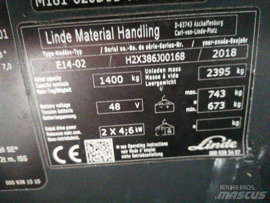 Linde E14-02 شاحنات ذات رافعات شوكية تعمل بالكهرباء