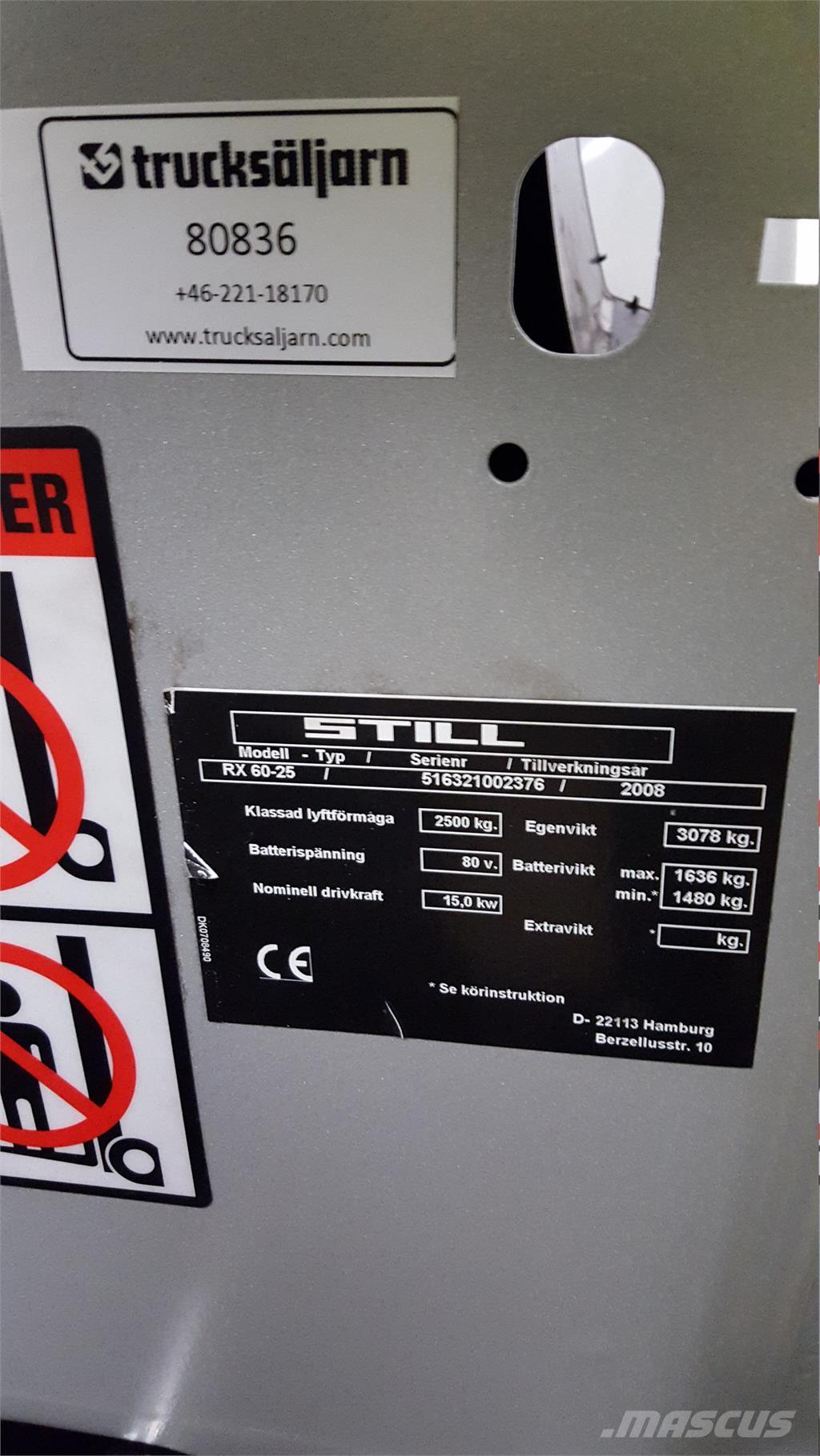 Still RX60-25 شاحنات ذات رافعات شوكية تعمل بالكهرباء