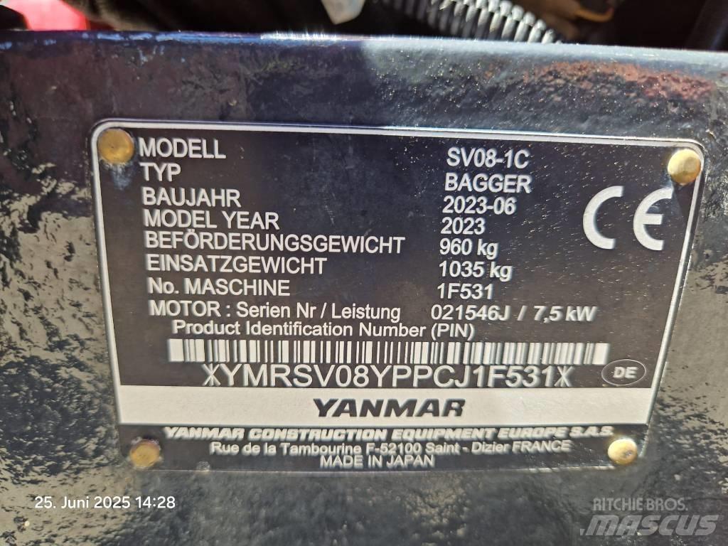 Yanmar SV 08-1 A حفارات صغيرة أقل من 7 طن (حفارات صغيرة)