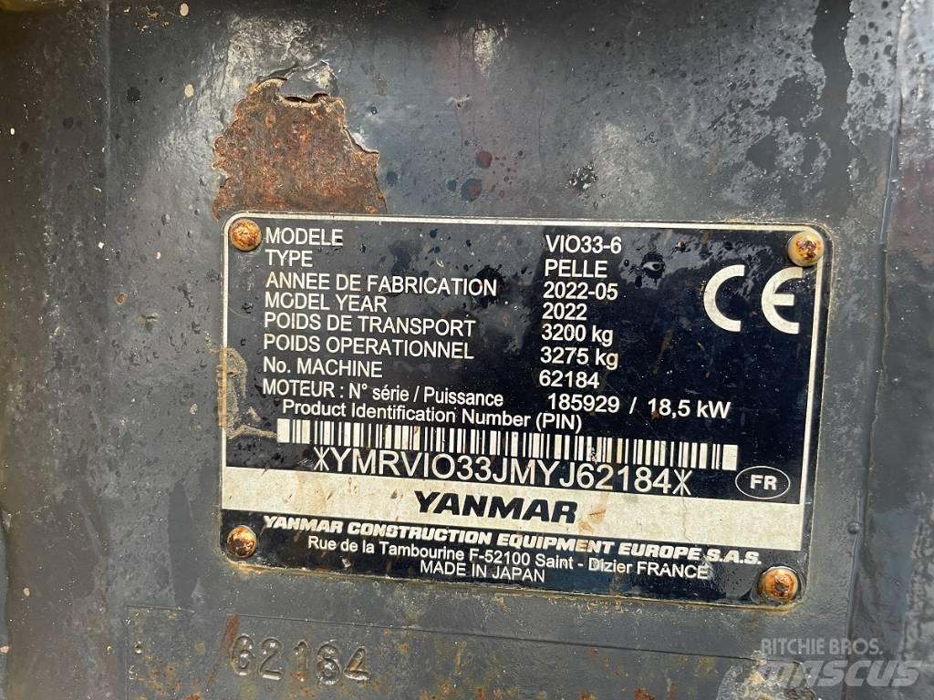 Yanmar Vio 33 U حفارات صغيرة أقل من 7 طن (حفارات صغيرة)