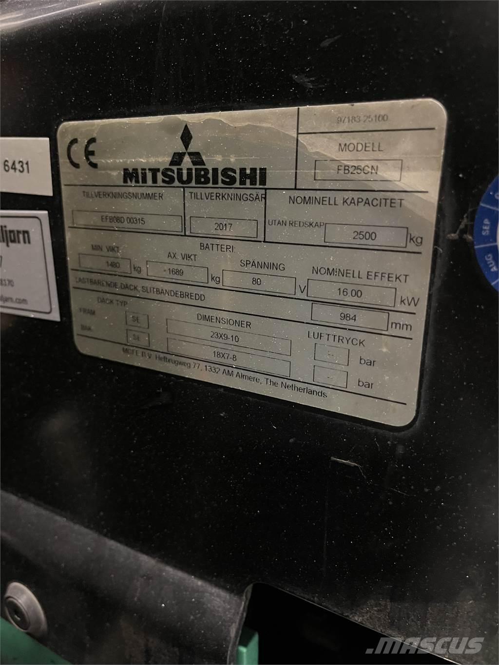 Mitsubishi FB25CN شاحنات ذات رافعات شوكية تعمل بالكهرباء