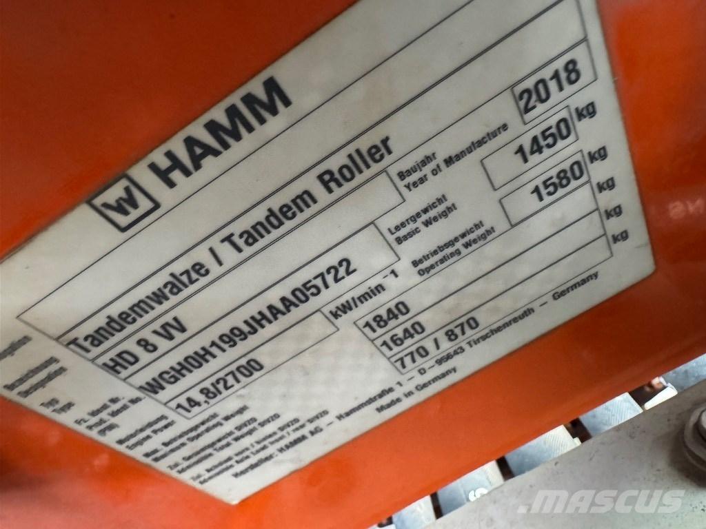 Hamm HD 8 VV مداحل ثنائية الاسطوانة