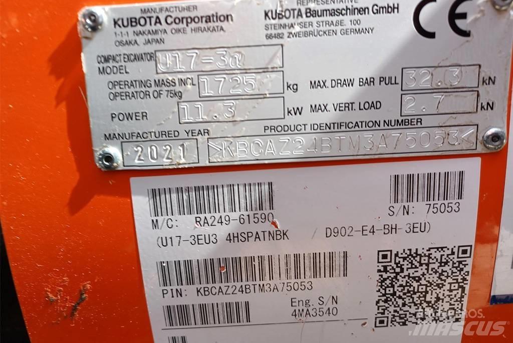 Kubota U 17-3 حفارات صغيرة أقل من 7 طن (حفارات صغيرة)