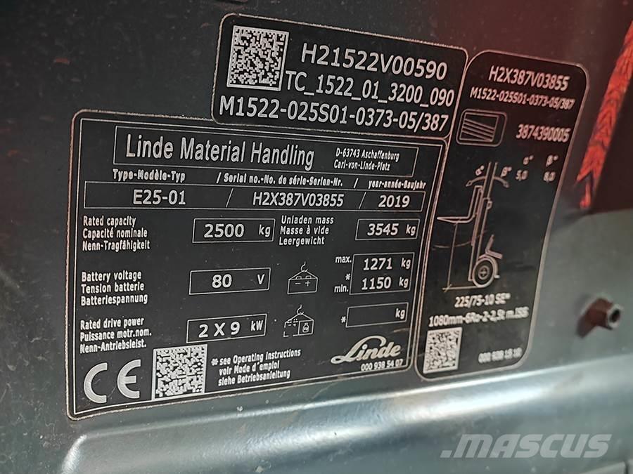 Linde E25-01 شاحنات ذات رافعات شوكية تعمل بالكهرباء