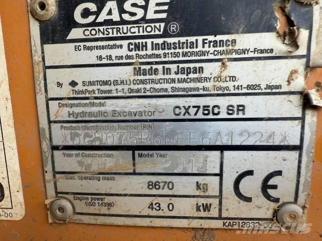 CASE CX 75 C SR حفارات وسط 7 طن - 12 طن