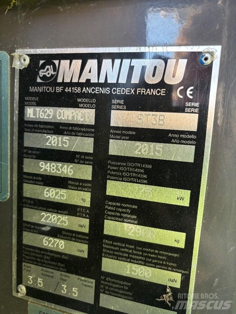 Manitou MLT 629 مناولات متداخلة