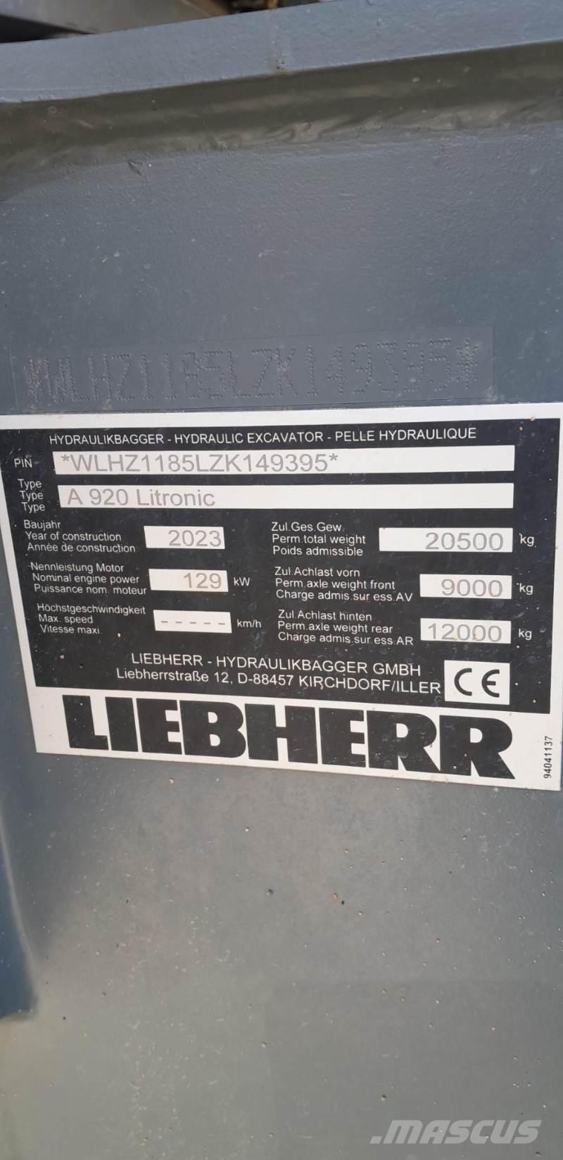 Liebherr A920 حفارات بعجل