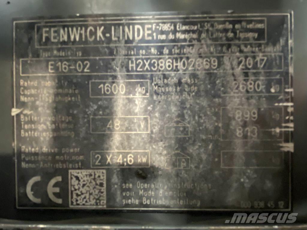 Linde E16 شاحنات ذات رافعات شوكية تعمل بالكهرباء