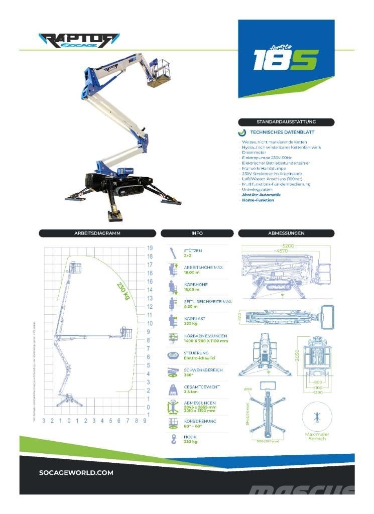 Socage Raptor 18S رافعات سلة مفصلية