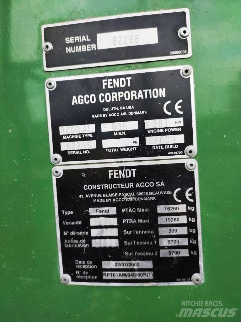 Fendt 8400 P AL حصادات