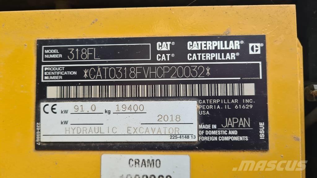 CAT 318 FL حفارات زحافة