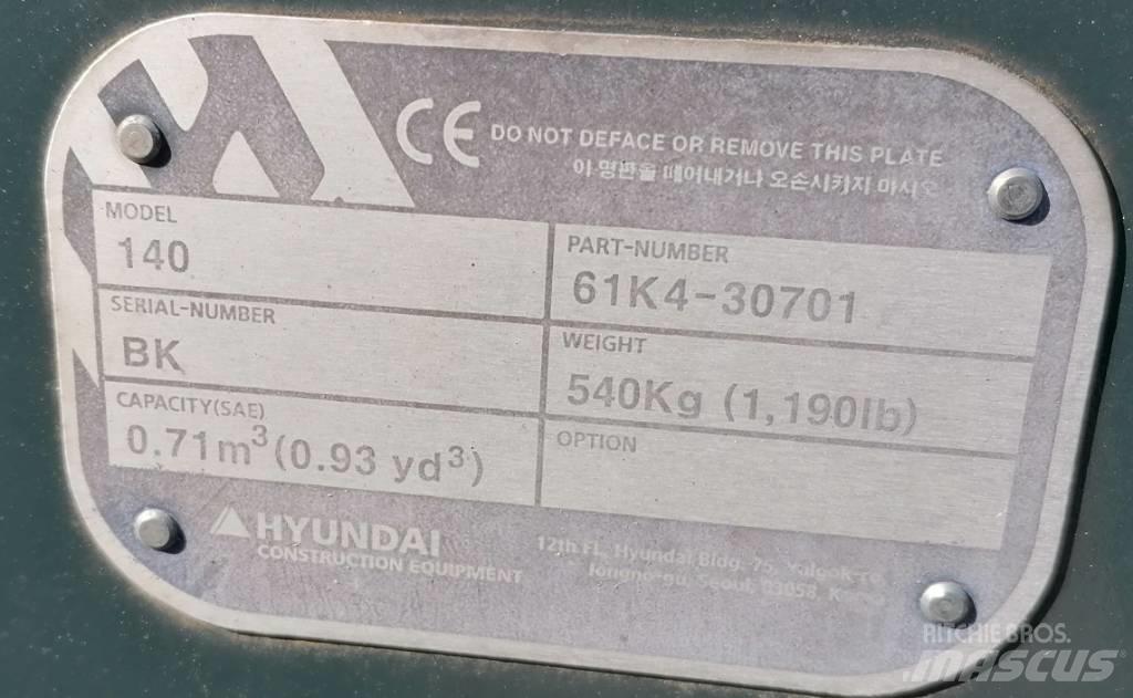 Hyundai 0.7m3_HX140 دلاء