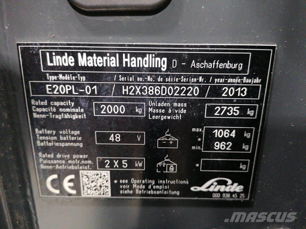 Linde E20PL-01 شاحنات ذات رافعات شوكية تعمل بالكهرباء