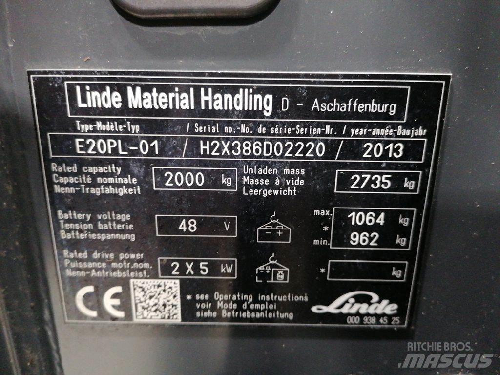 Linde E20PL-01 شاحنات ذات رافعات شوكية تعمل بالكهرباء