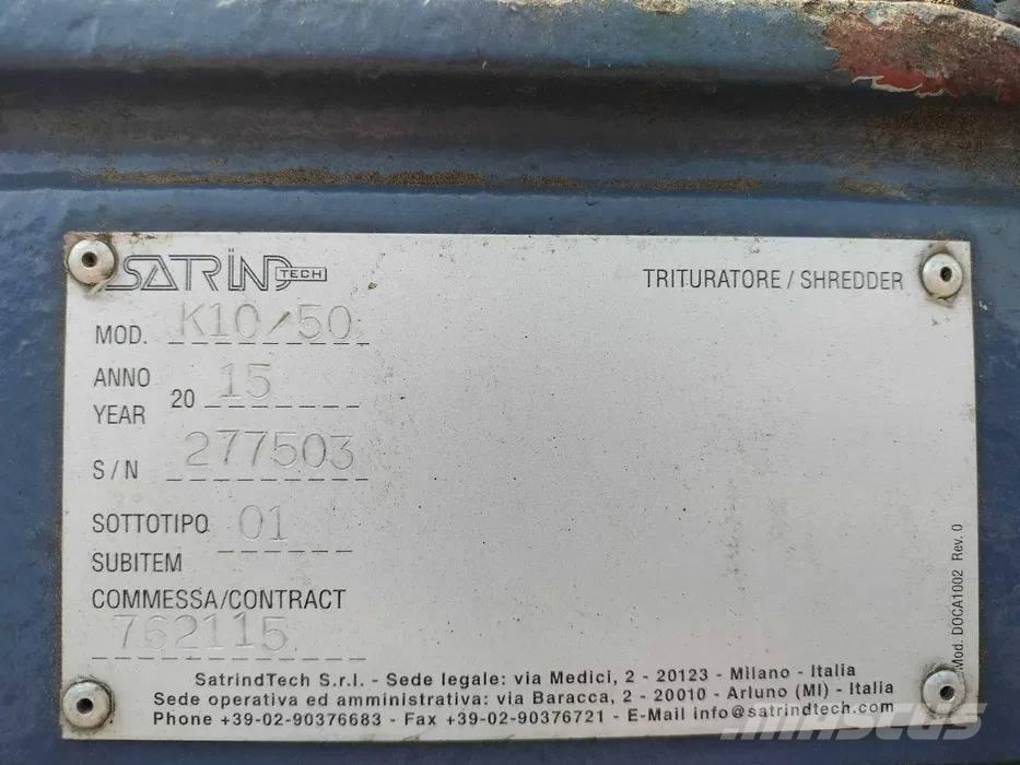 Satrind K10/50 آلات تمزيق المخلفات
