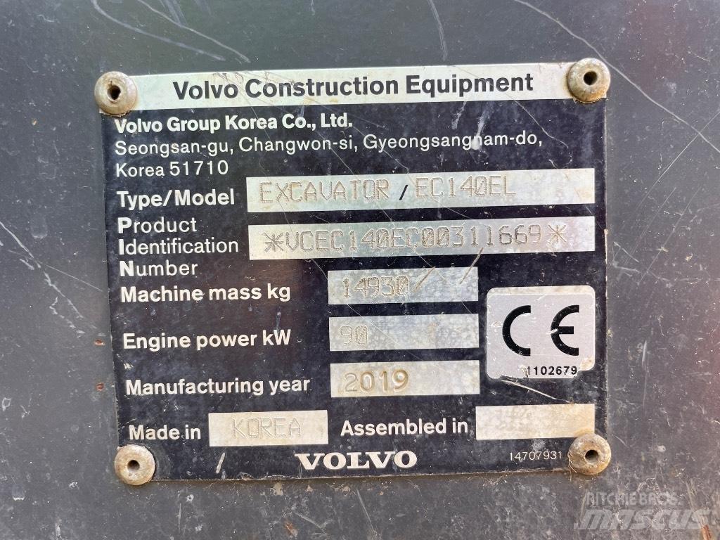 Volvo EC 140 EL حفارات زحافة