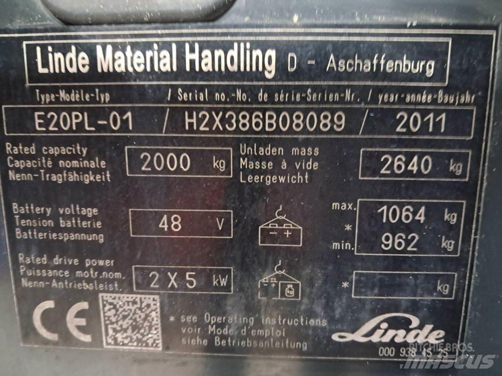 Linde E20PL-01 شاحنات ذات رافعات شوكية تعمل بالكهرباء
