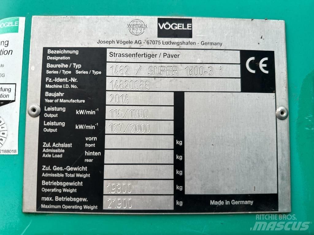 Vögele Super 1800-3i معدات السفلتة
