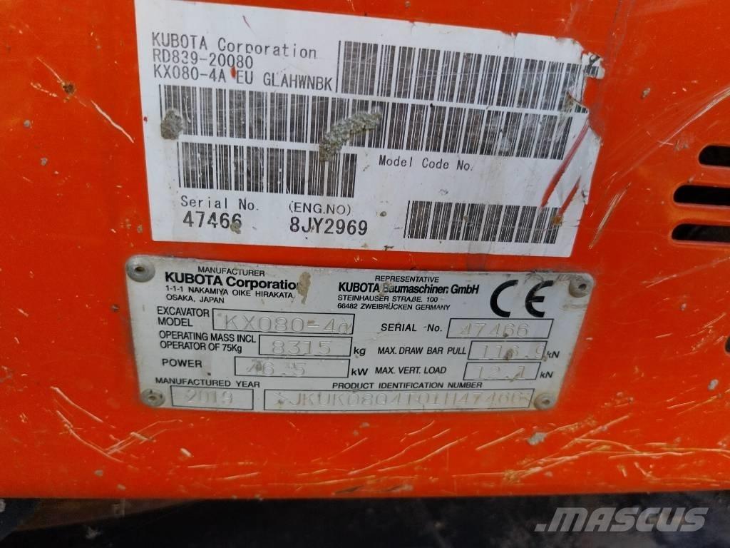 Kubota KX 080-4 حفارات وسط 7 طن - 12 طن