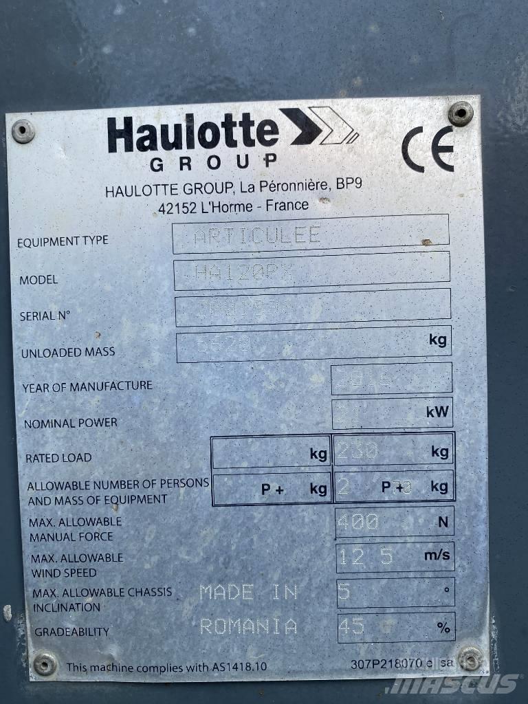 Haulotte HA 120 P رافعات سلة مفصلية