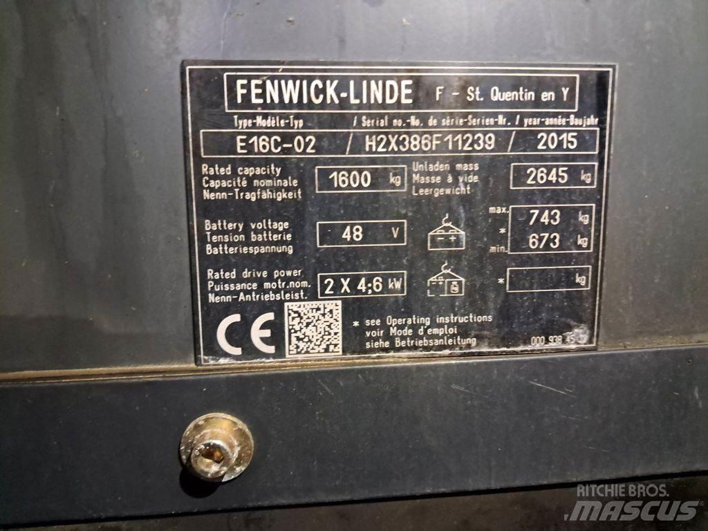 Linde E16C-02 شاحنات ذات رافعات شوكية تعمل بالكهرباء