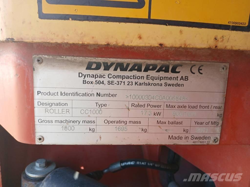Dynapac CC1000, ''SÅLD'' مداحل ثنائية الاسطوانة
