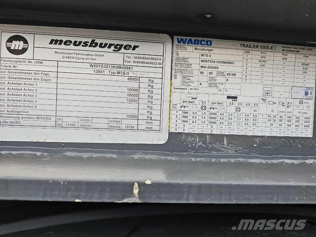 Meusburger MTS-3 نصف مقطورة مسطحة منخفضة