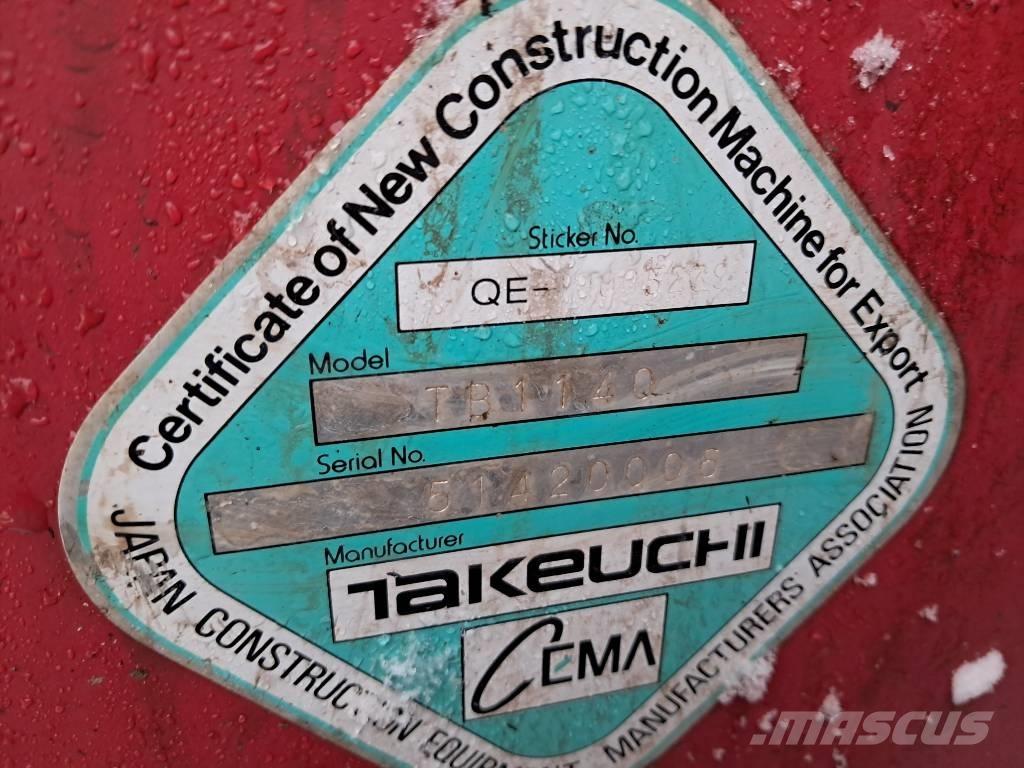 Takeuchi TB 1140 حفارات زحافة