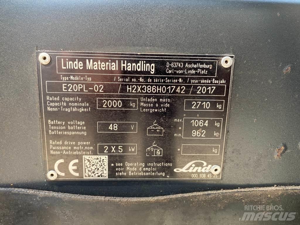 Linde E20PL-02 شاحنات ذات رافعات شوكية تعمل بالكهرباء