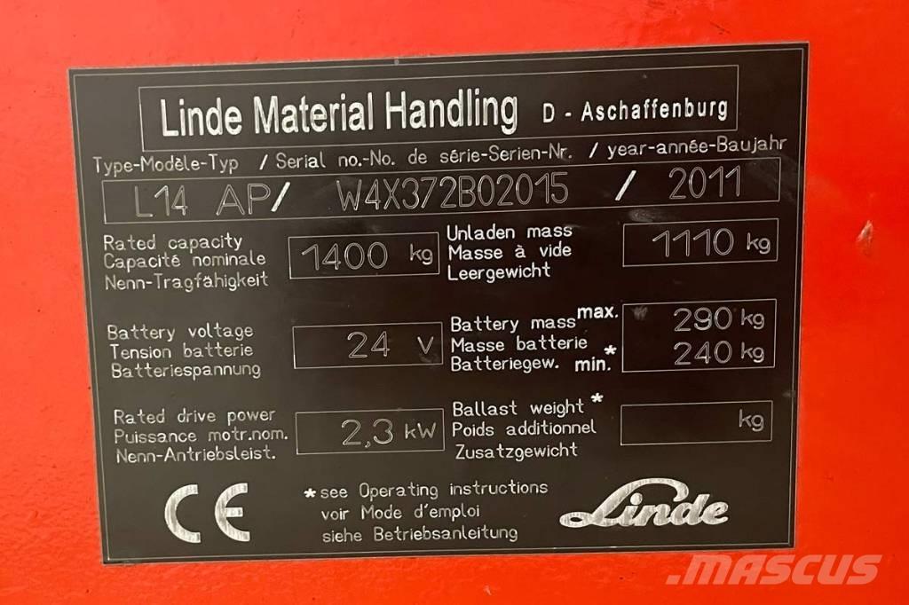 Linde L 14 شاحنات مناولة ذاتية الدفع