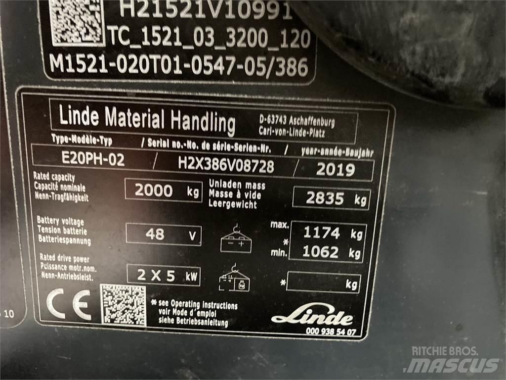 Linde E20PH شاحنات ذات رافعات شوكية تعمل بالكهرباء