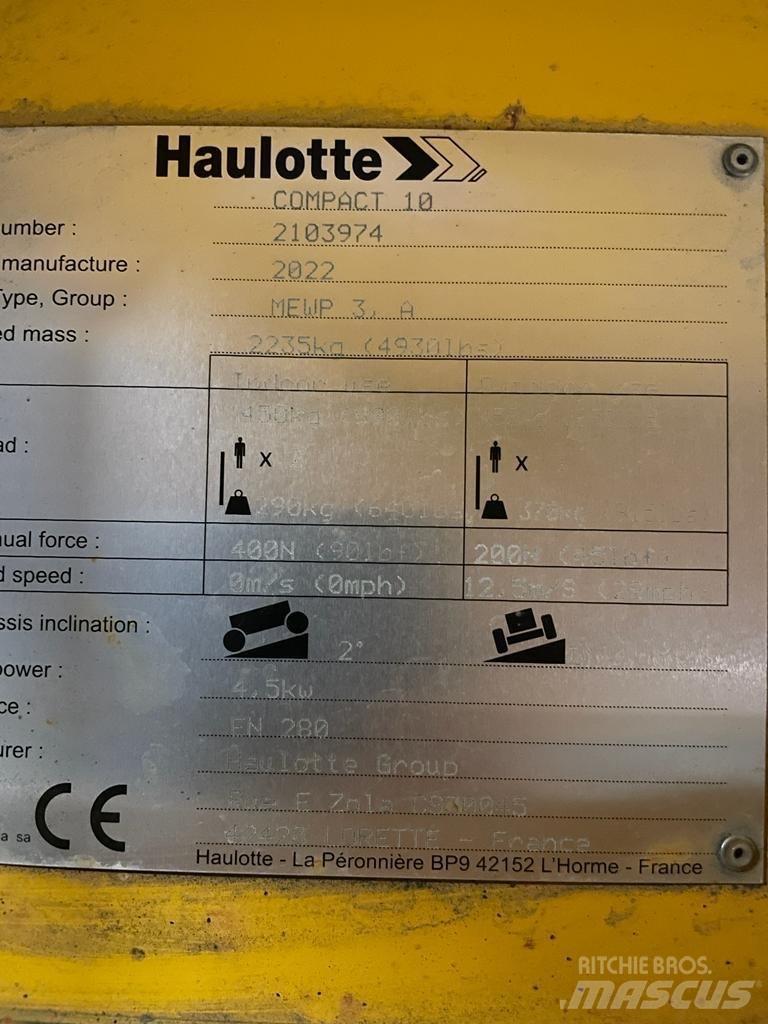 Haulotte Compact 10 رافعات مقصية الشكل