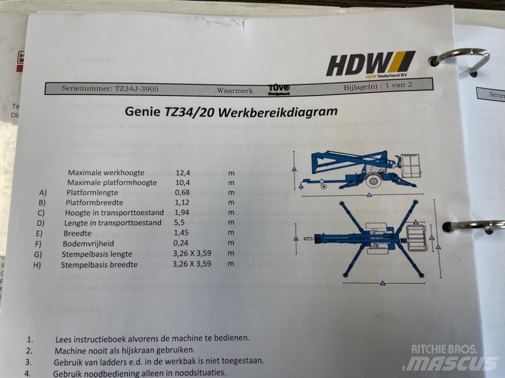 Genie TZ 34/20 المنصات الهوائية المثبتة على مقطورة