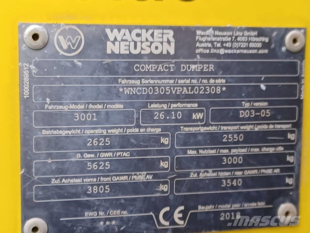 Wacker Neuson 3001 عربات نقل قلابة للمواقع