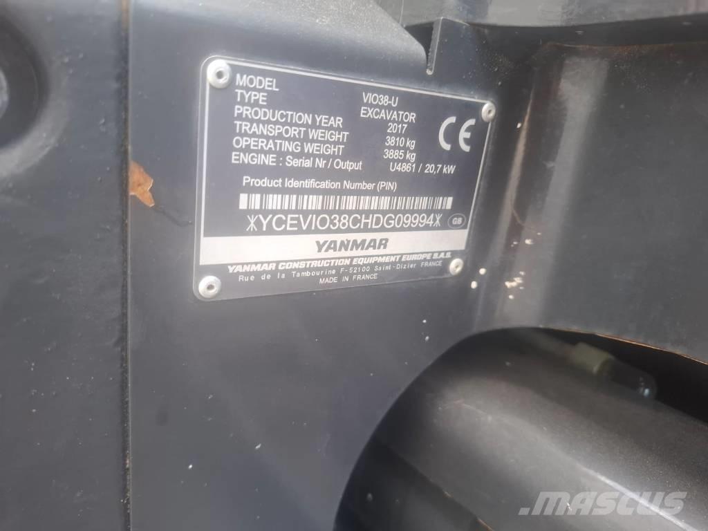 Yanmar Vio 38-U حفارات صغيرة أقل من 7 طن (حفارات صغيرة)