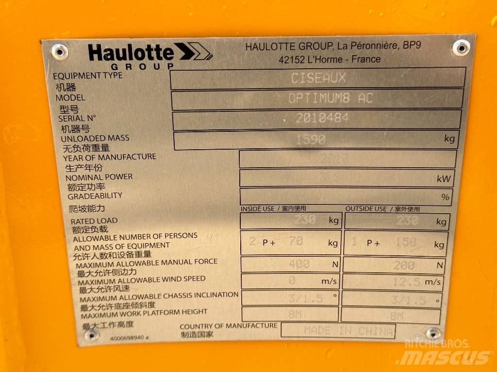 Haulotte OPTIMUM 8 رافعات مقصية الشكل