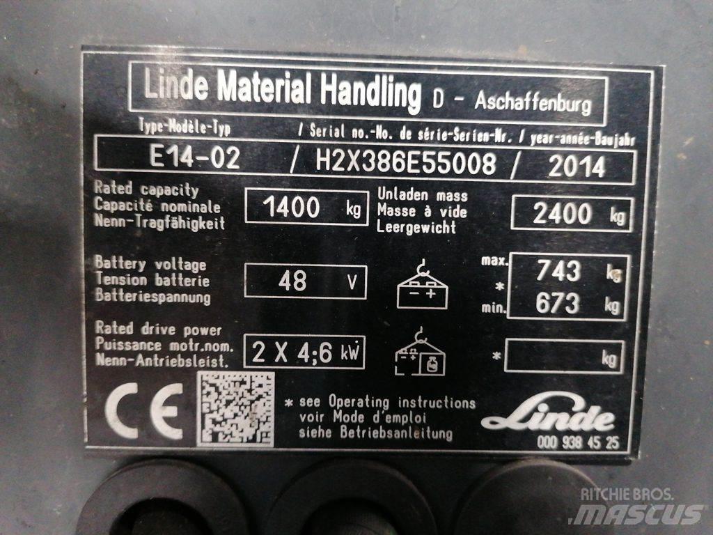 Linde E14-02 شاحنات ذات رافعات شوكية تعمل بالكهرباء
