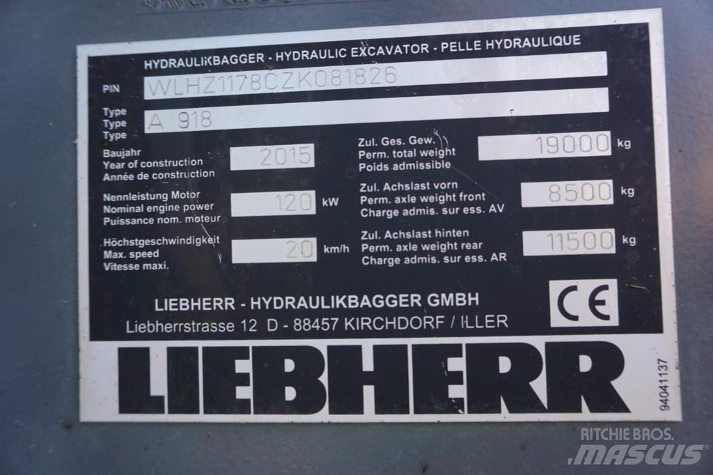 Liebherr A 918 حفارات بعجل
