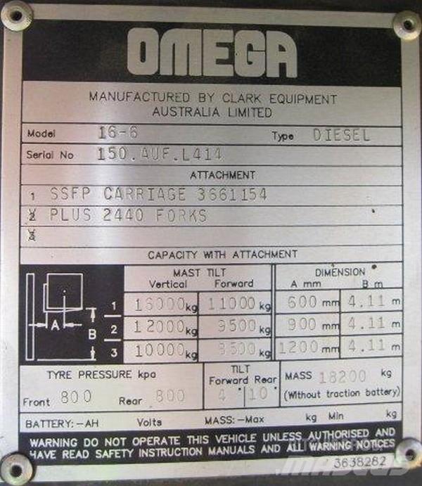 Omega Omega	16-6 شاحنات ذات رافعات شوكية - أخرى