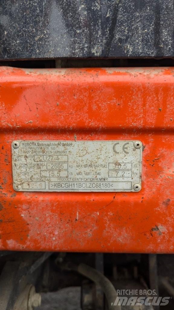 Kubota U 27-4 حفارات صغيرة أقل من 7 طن (حفارات صغيرة)