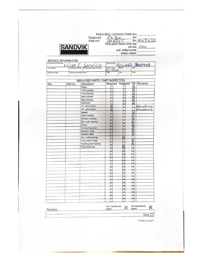 Sandvik DX 800 معدات الثقب السطحي