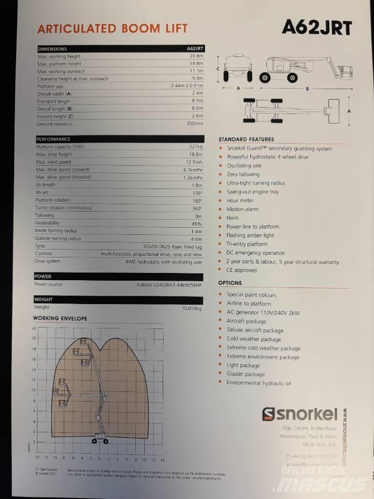Snorkel A 62 J RT رافعات سلة مفصلية