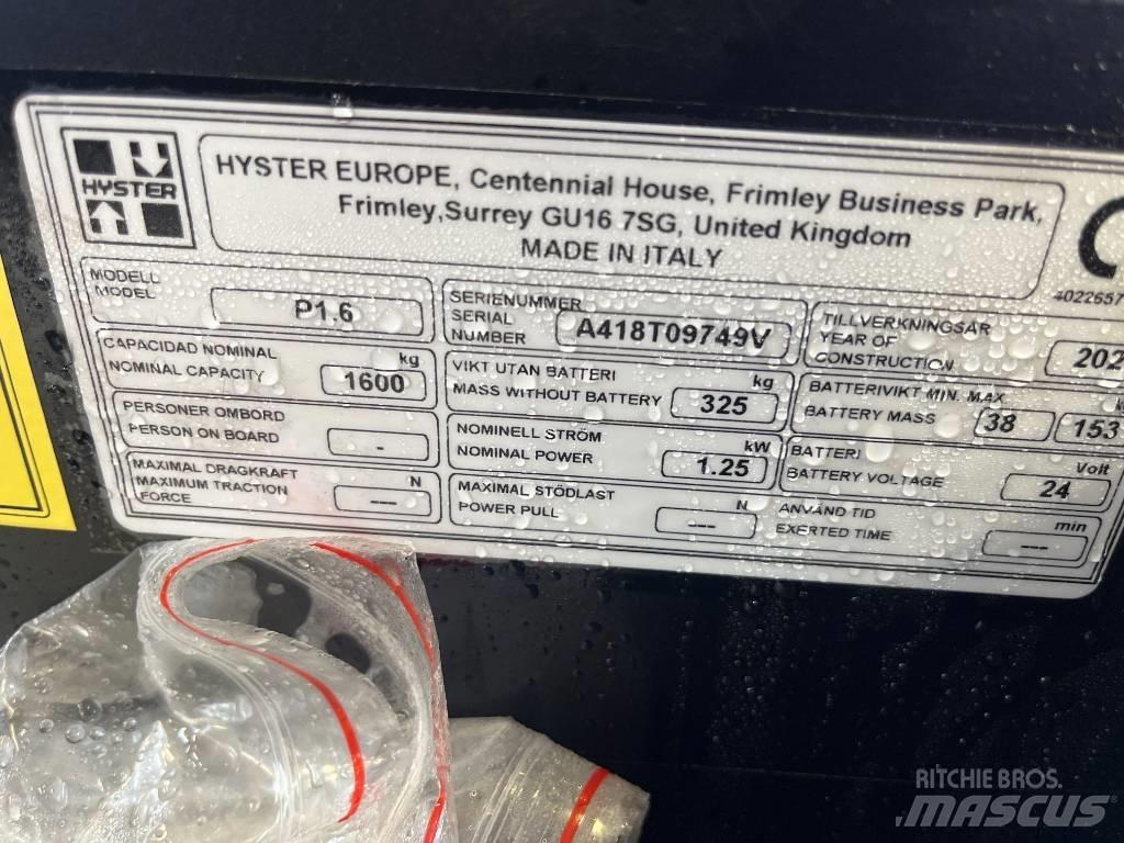 Hyster P 1.6 معدات الرفع منخفض المستوى