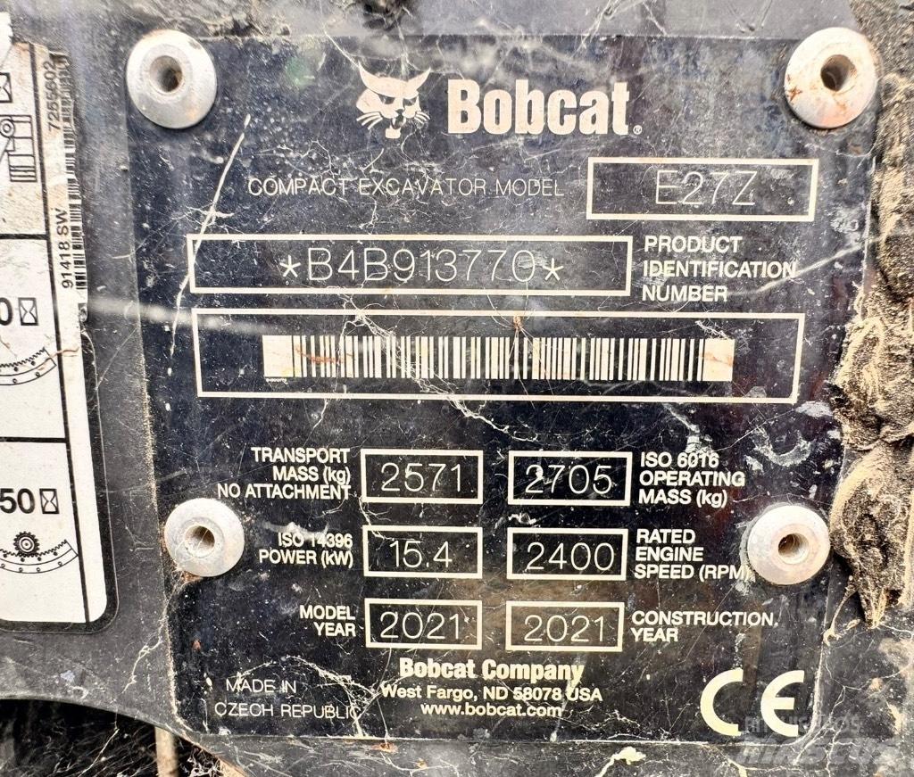Bobcat E 27z حفارات صغيرة أقل من 7 طن (حفارات صغيرة)