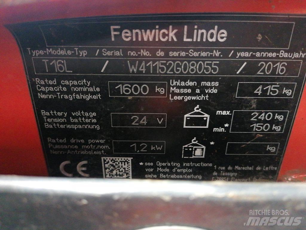 Linde T16L شاحنة يدوية بمنصة نقالة