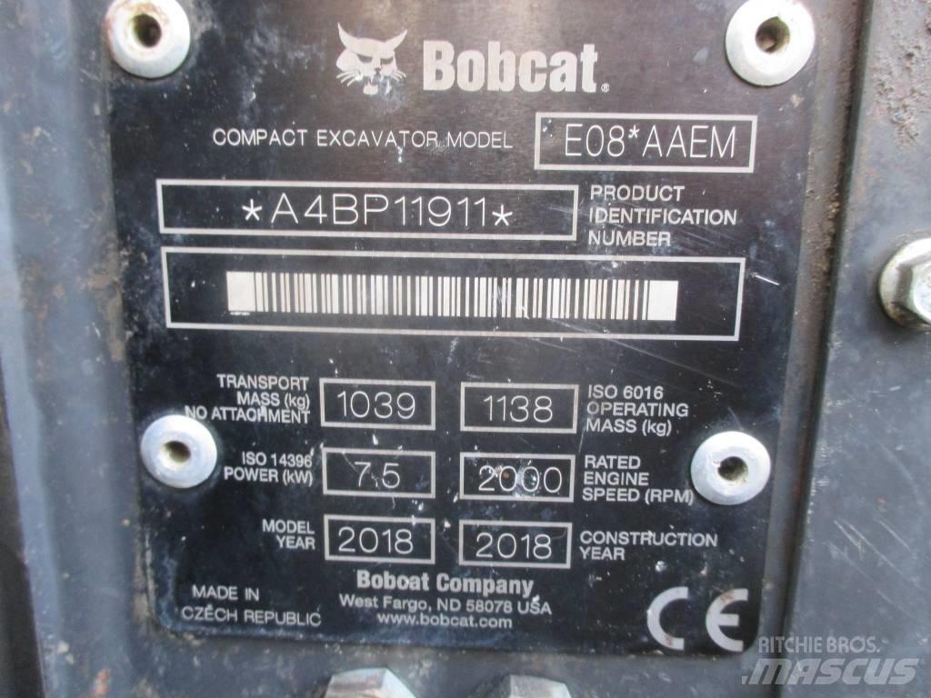 Bobcat E 08 حفارات صغيرة أقل من 7 طن (حفارات صغيرة)